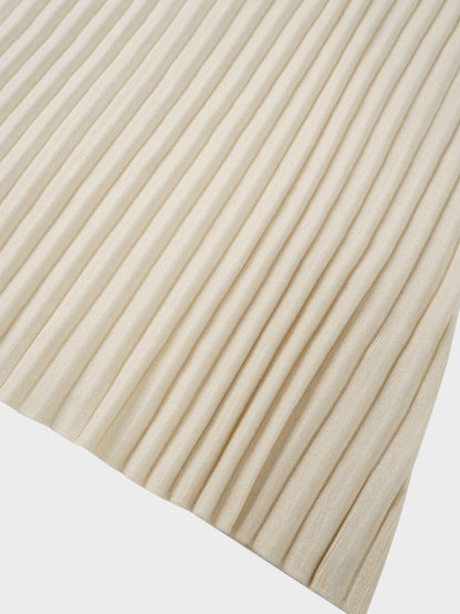 Knit Ribbed Maxi Skirt-Ivory-4