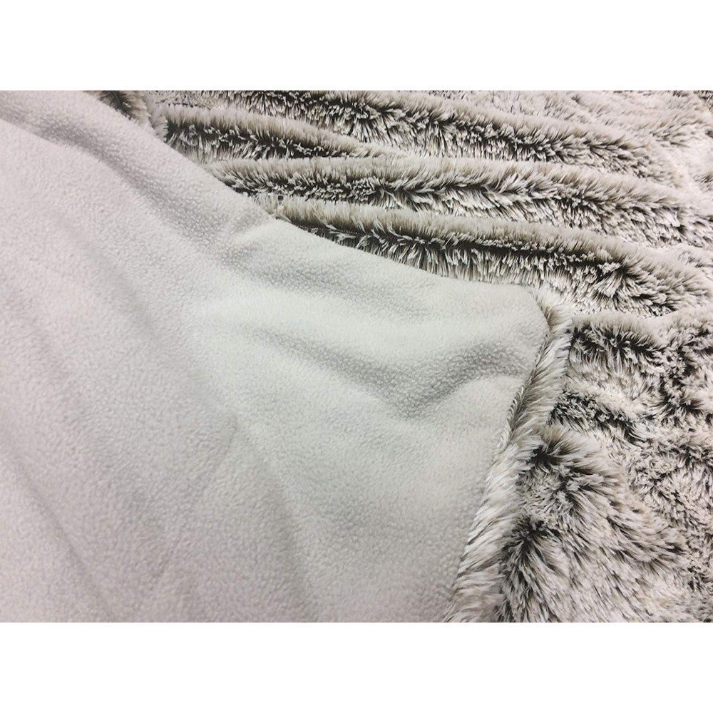 Gray Faux Fur Ombre Plush Throw-2