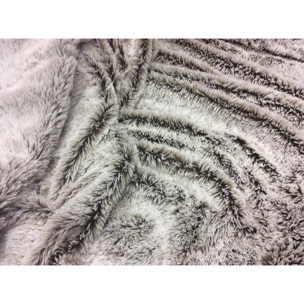 Gray Faux Fur Ombre Plush Throw-5