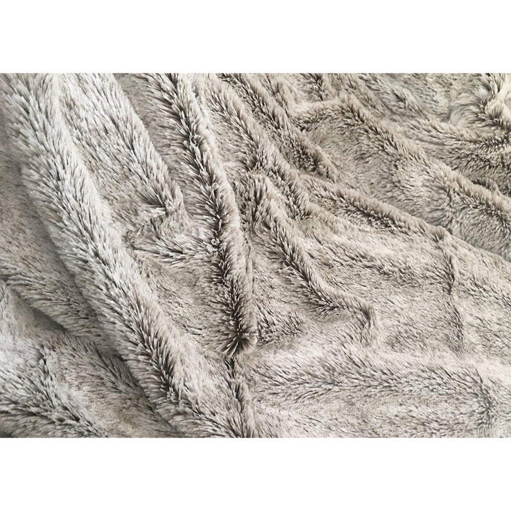 Gray Faux Fur Ombre Plush Throw-6