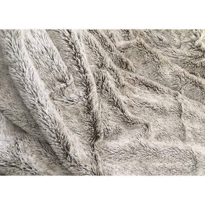 Gray Faux Fur Ombre Plush Throw-6