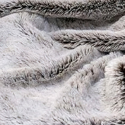 Gray Faux Fur Ombre Plush Throw-4