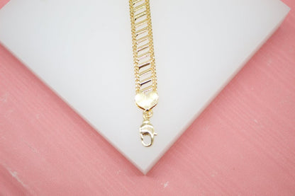 18K Gold Filled Heart Designed Chain Bracelet (I390)-1