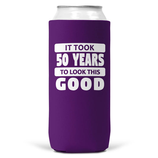 It Took 50 Years To Look This Good SLIM CAN Coozie /Cooler-0