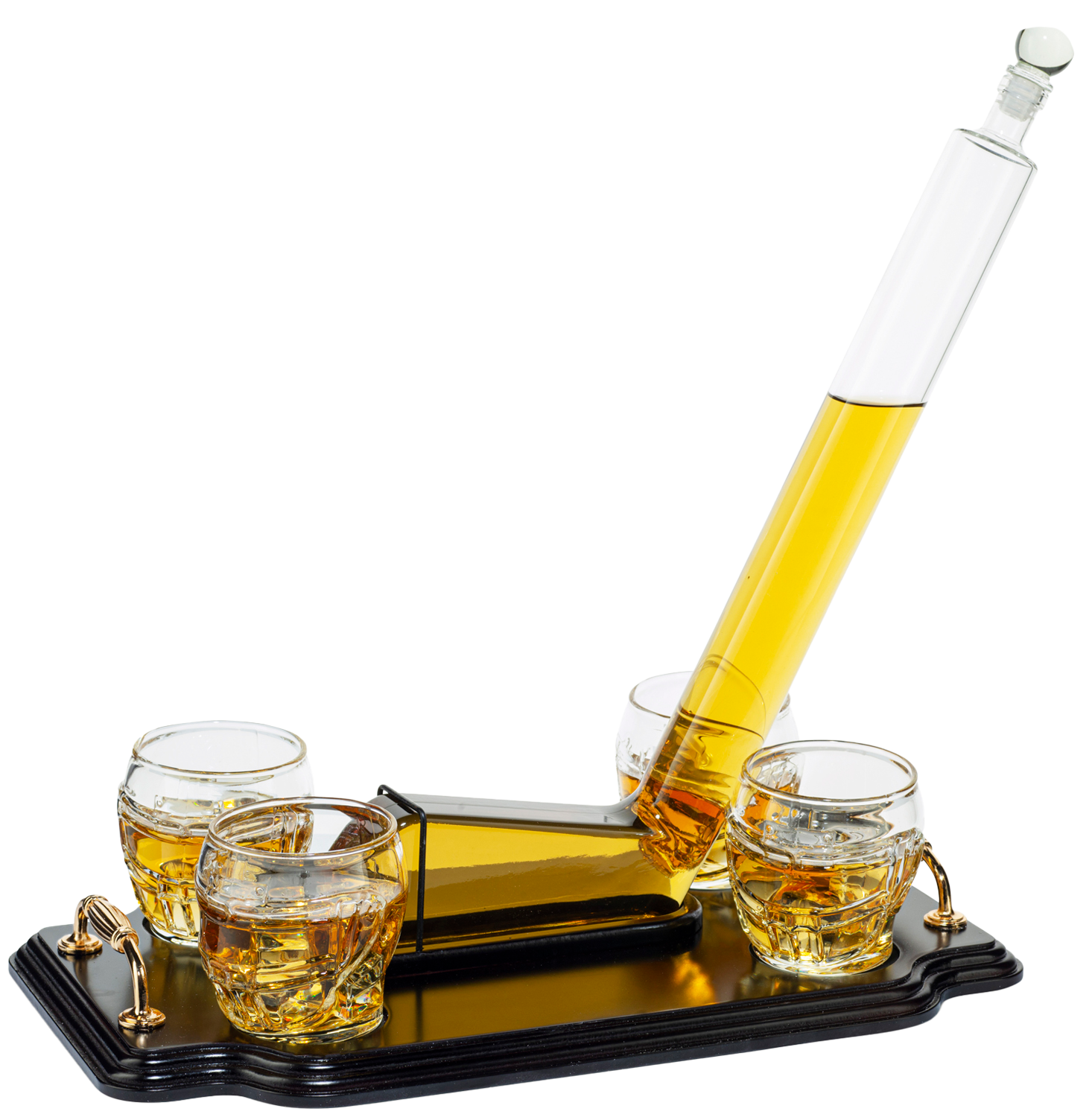 Ice Hockey Wine & Whiskey Decanter Set With 4 Helmet Whiskey Glasses by The Wine Savant 750ml Decanter 8 Ounce glasses Hockey Gift-0
