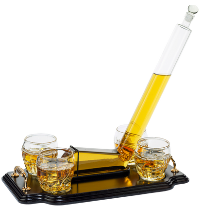 Ice Hockey Wine & Whiskey Decanter Set With 4 Helmet Whiskey Glasses by The Wine Savant 750ml Decanter 8 Ounce glasses Hockey Gift-0