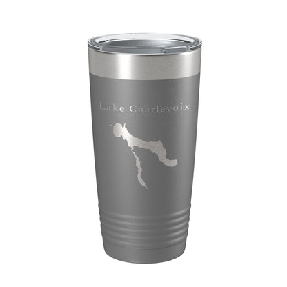Lake Charlevoix Map Tumbler Travel Mug Insulated Laser Engraved Coffee Cup Michigan 20 oz-16