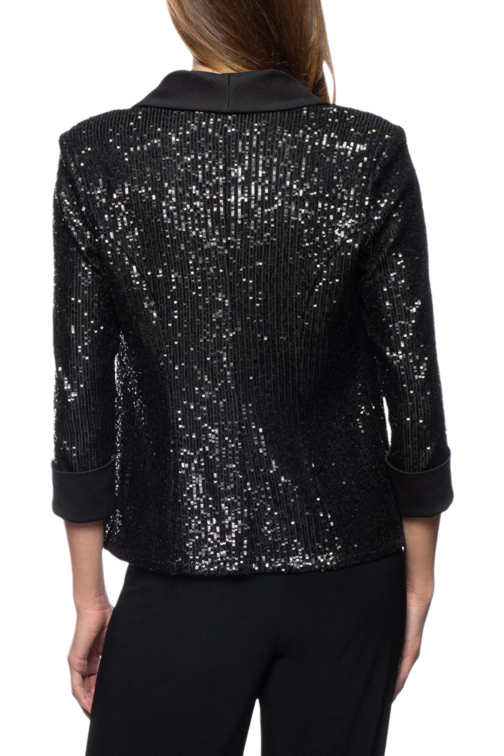 Marina scoop neck sequin top and jacket 2-piece set - Wholesale-1