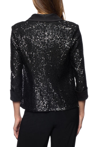 Marina scoop neck sequin top and jacket 2-piece set - Wholesale-1
