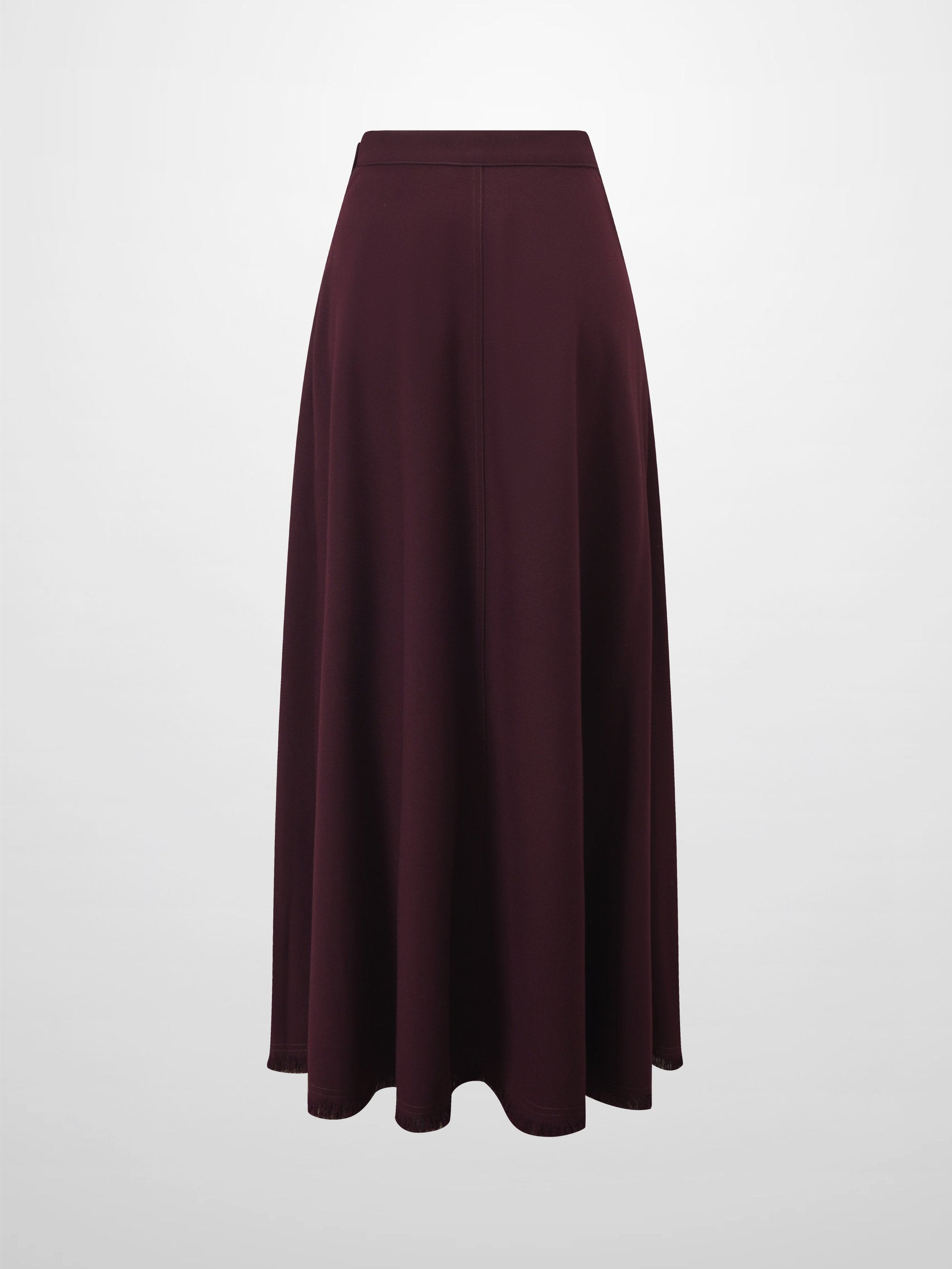 Fringe Circle Skirt-Burgundy-2