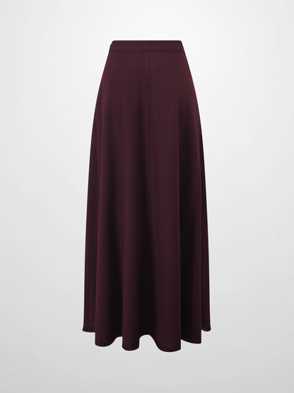Fringe Circle Skirt-Burgundy-2