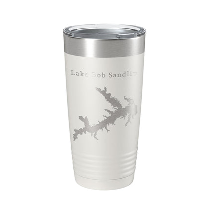 Lake Bob Sandlin Map Tumbler Travel Mug Insulated Laser Engraved Coffee Cup Monticello Reservoir Texas 20 oz-7