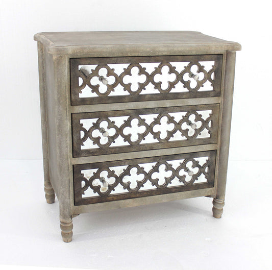 15" Brown Standard Accent Cabinet With Three Drawers-0