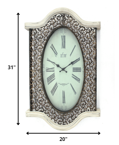 20" Novelty White Glass Analog Wall Clock-4