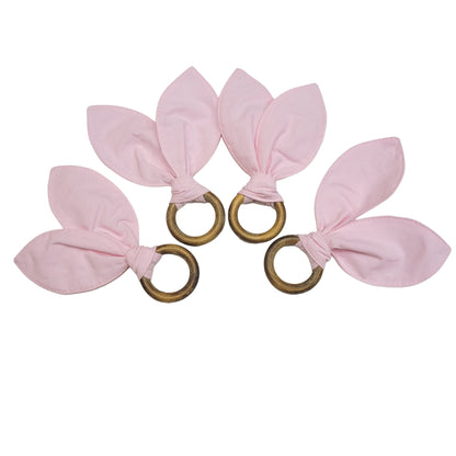 Maison Charlo | Easter Set of 4 Rose Pink Bunny Ears Napkin Rings | Dining Table Decor-0