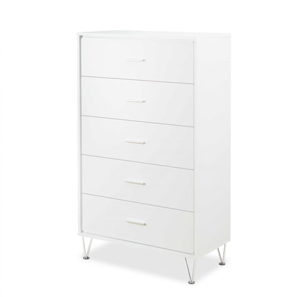 32" White Five Drawer Standard Chest-2