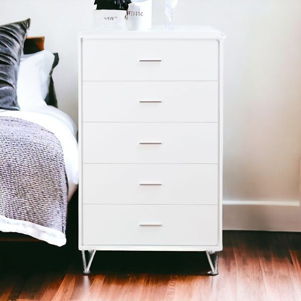 32" White Five Drawer Standard Chest-0