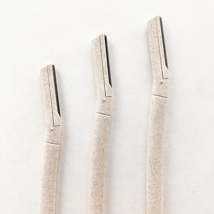 Biodegradable Wheat Straw Eyebrow Razor Trimmer - Eco Friendly Sustainable Facial Dermaplaning Razor - Set of 3-2
