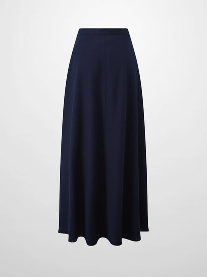 Fringe Circle Skirt-Navy-2