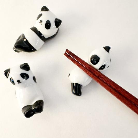 Handcrafted Ceramic Panda Chopstick Rests-0