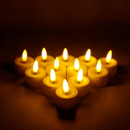 12 Pack Flickering Flameless Candles with Breathing Lights(Warm White)-3