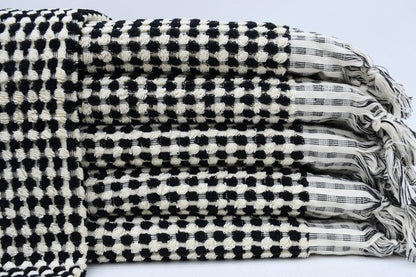 BUBBLE BLACK TERRY TURKISH TOWEL-0