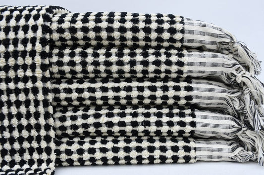 BUBBLE BLACK TERRY TURKISH TOWEL-0