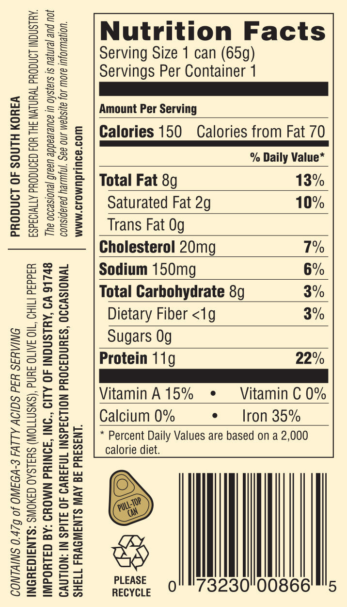 Crown Prince Oysters W/Chli Pepper (18x3OZ )-1