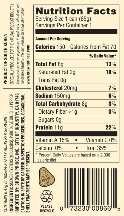 Crown Prince Oysters W/Chli Pepper (18x3OZ )-1