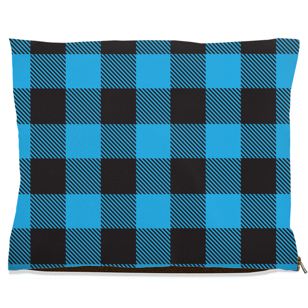Buffalo Plaid Blue Dog Bed-5