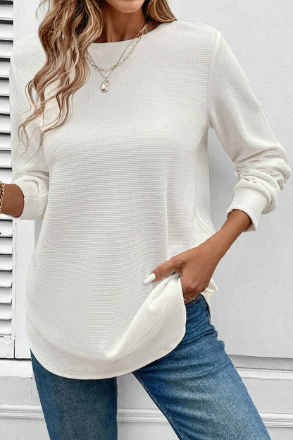 Allison Waffle Long Sleeve Top-0