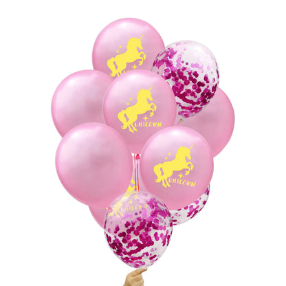 Unicorn Rose Gold Glitter Latex Balloons for Parties