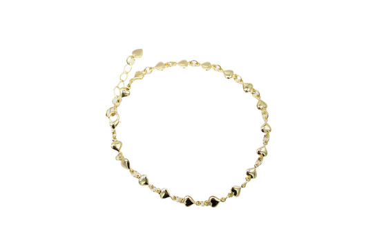 Heart Link Charm Bracelet (G50/I74)-0