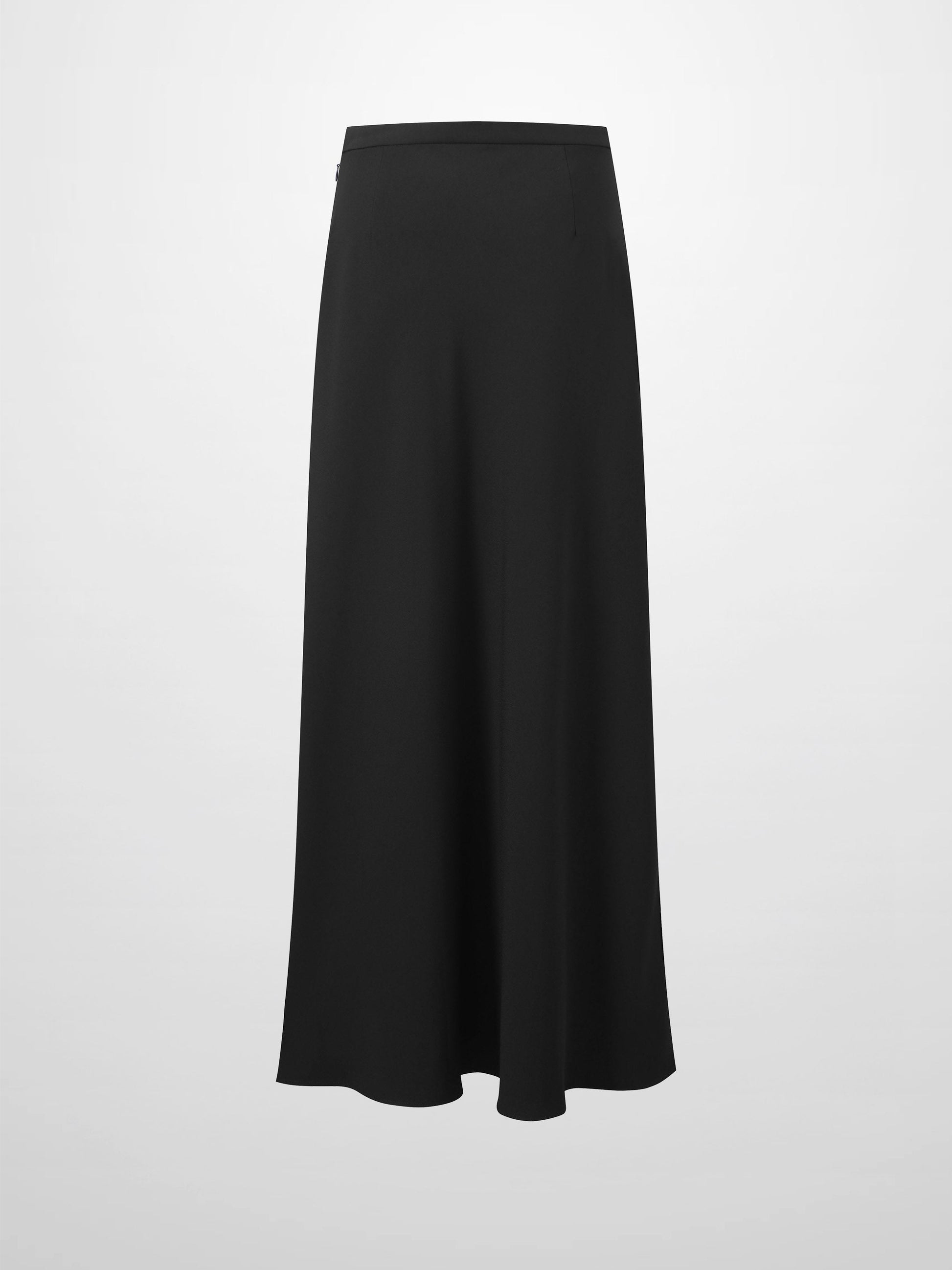 Crepe Flare Skirt-Black-1