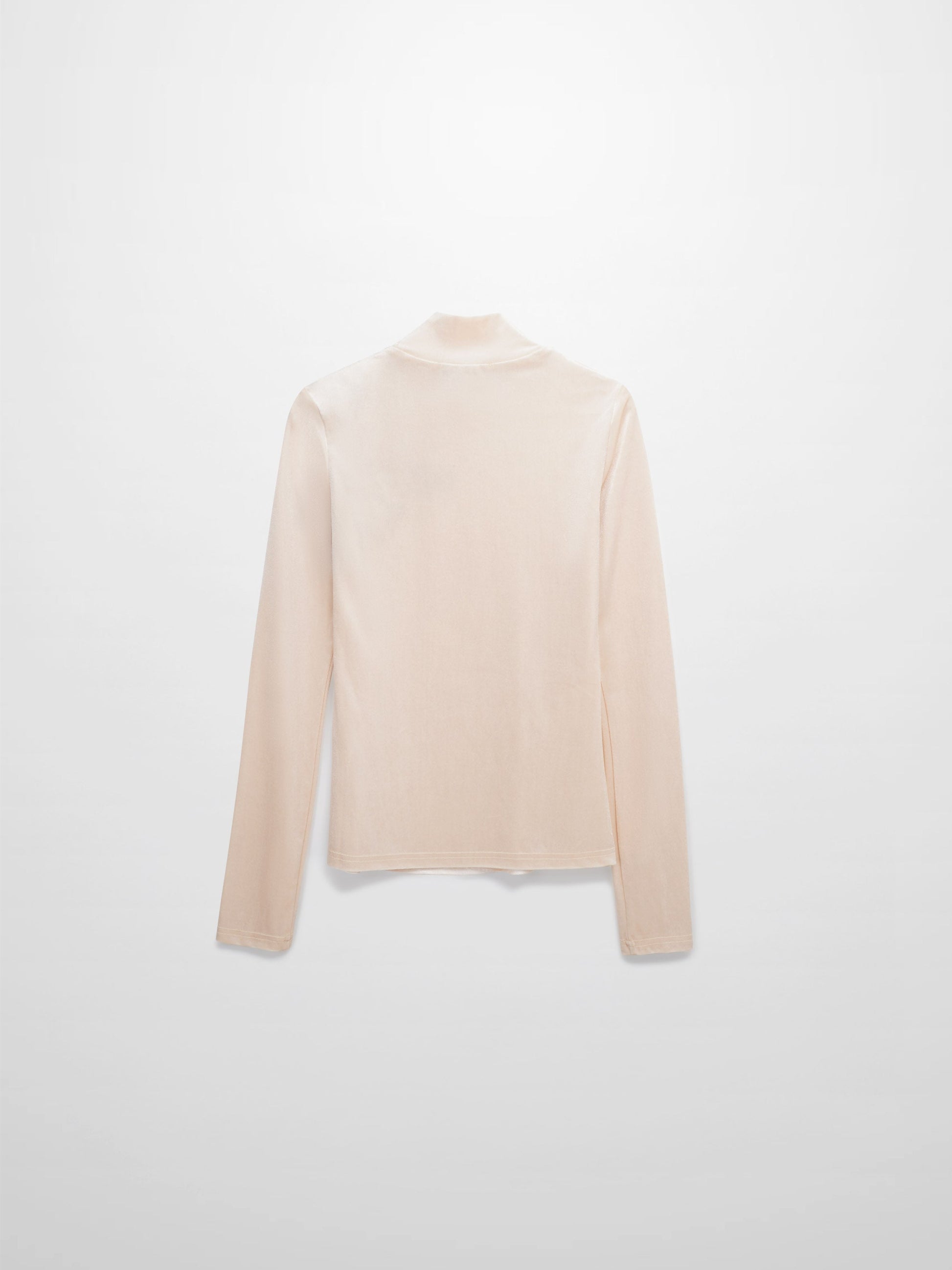Flower Printed Velour Turtleneck-Cream-2