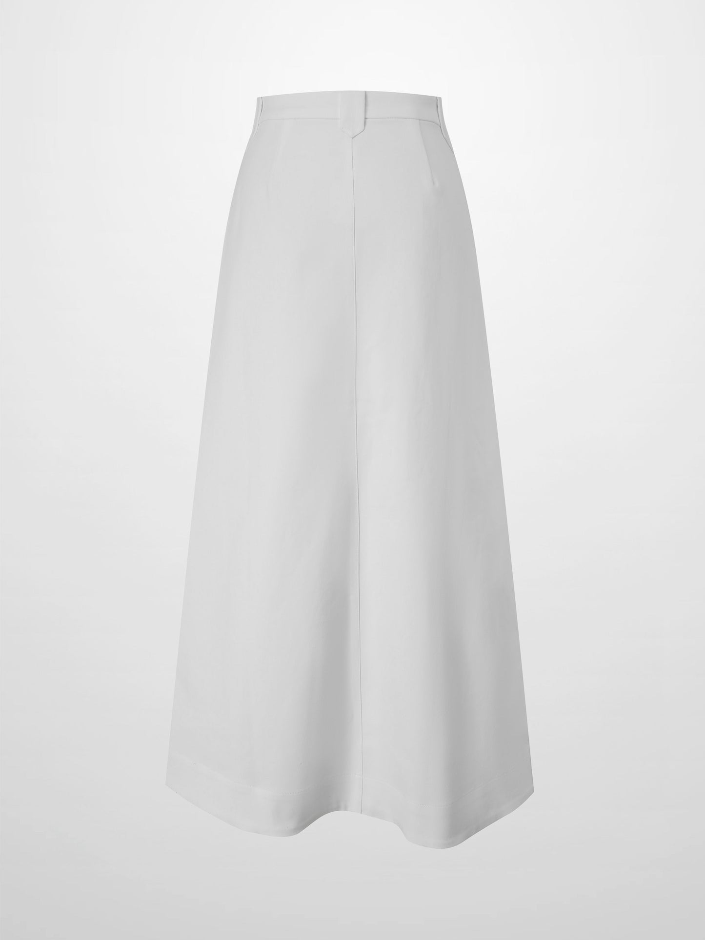 A-Line Button Down Pocket Skirt-White-2