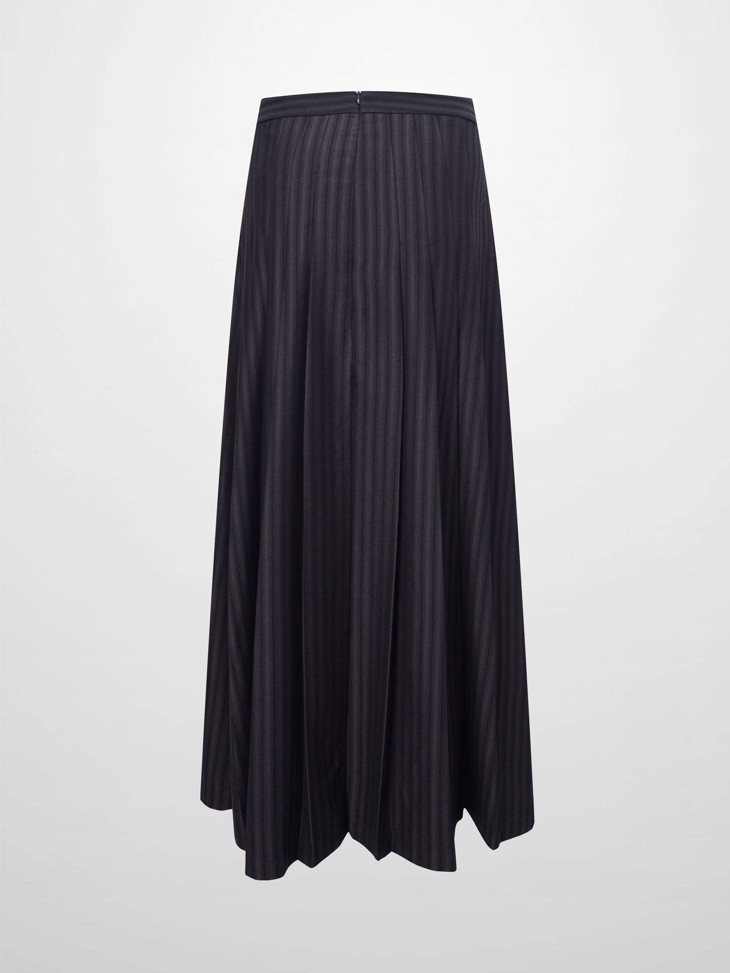 Herringbone Front Pleat Skirt-Grey/Black-2