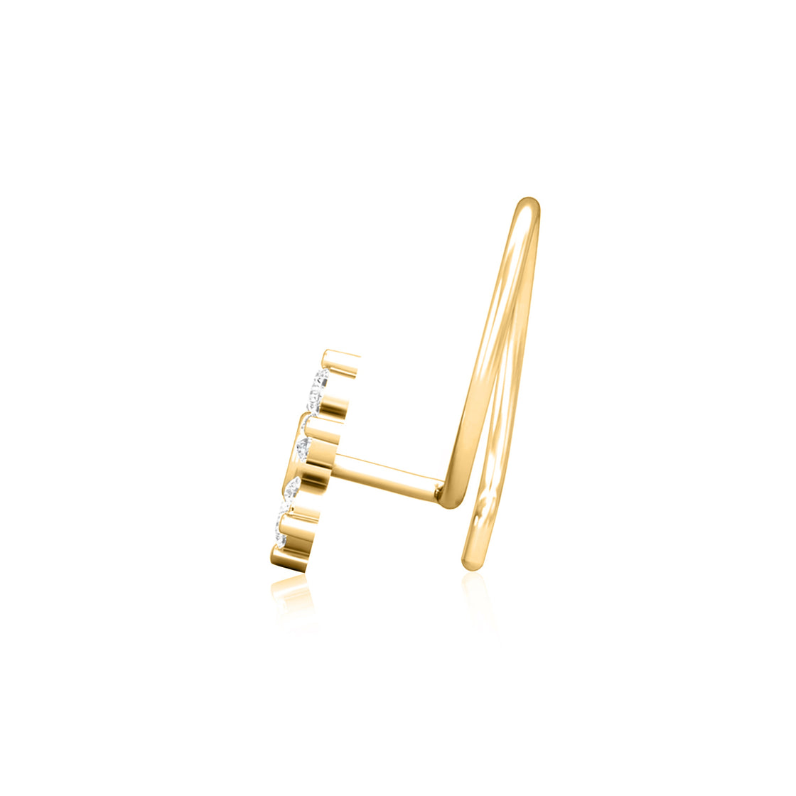 White & Pink CZ Cluster Traditional Nose Pin - Sterling Silver Gold Plated-4