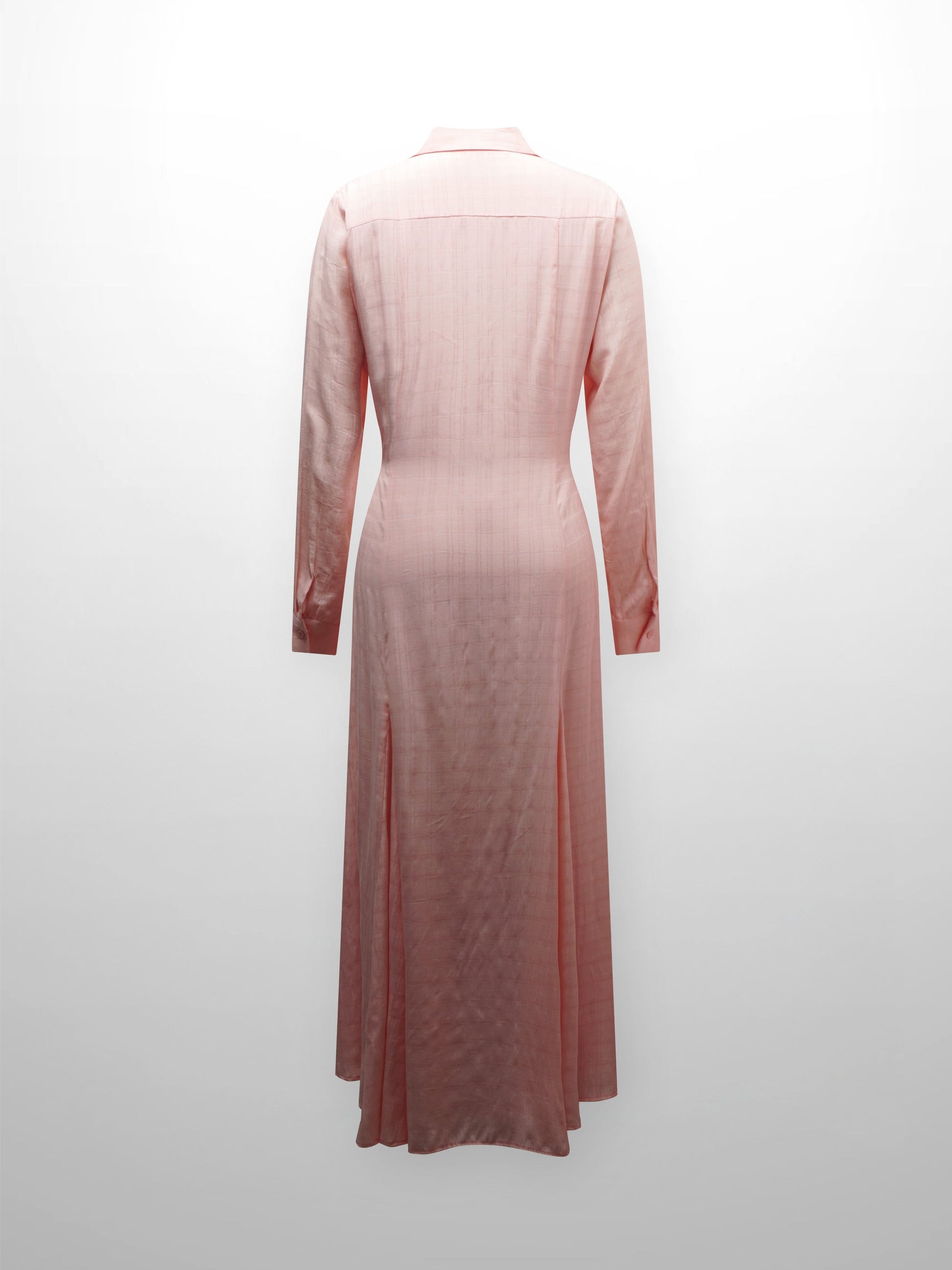 Collared A-Line Shirtdress-Pink Plaid-1