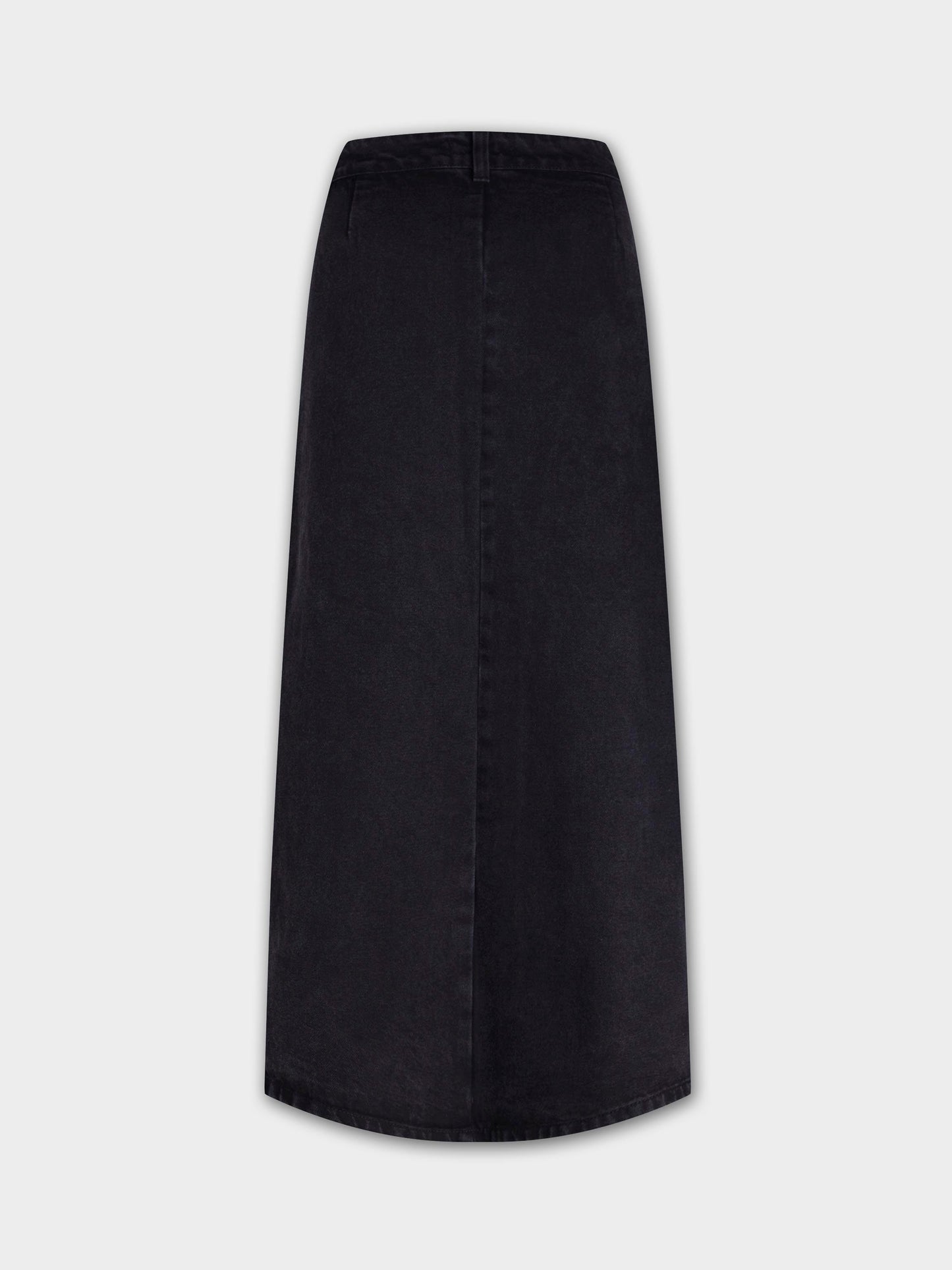 Button Down Straight Denim Skirt-1