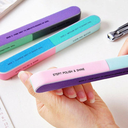 7 Way Professional Natural Nail File Straight Buffer Sanding Manicure Tools-3