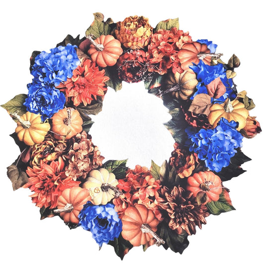 Maison Charlô - Set of 4 Waterproof Placemats Thanksgiving Pumpkin Wreath-0