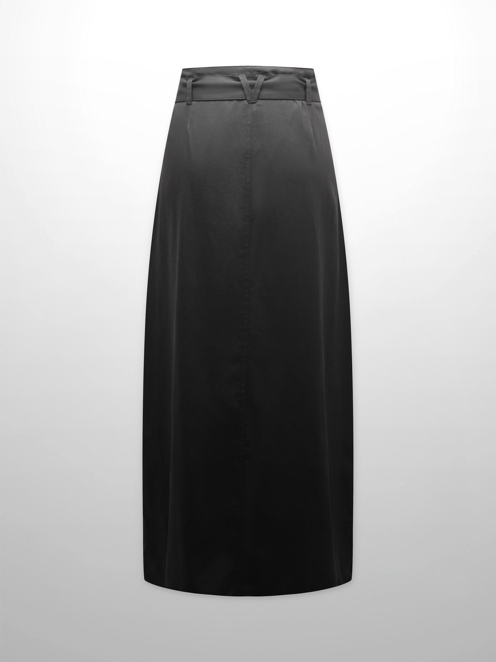 Contrast Pocket Skirt-Black-2