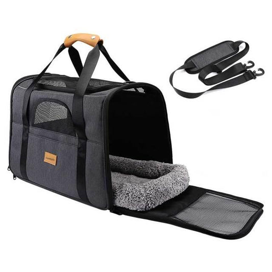 Foldable Portable Pet Carrier Bag - Comfortable Travel Solution For Cats And Dogs-0