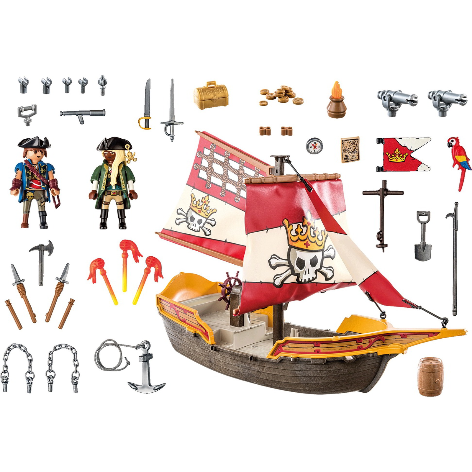 Figurka Playmobil Zestaw z figurkami Pirates 71418 Statek piracki (71418)-0