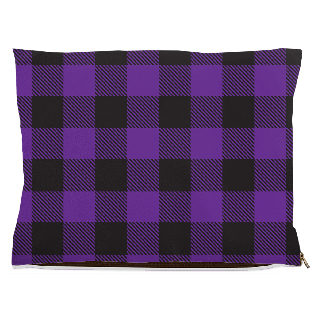 Buffalo Plaid Purple Dog Bed-3
