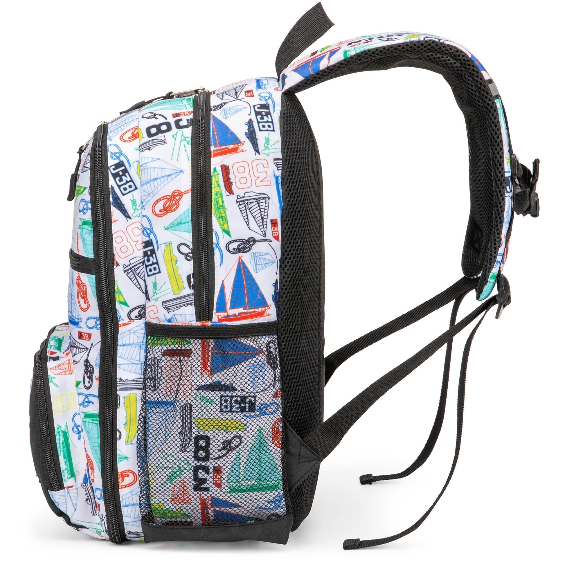 Kids Backpack | 16" Tall | Sailboats-3