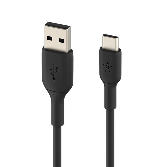 Cablu incarcator Belkin, USB-A/USB-C, compatibil Apple, PVC, 15 cm, Negru (CAB001bt0MBK)-0