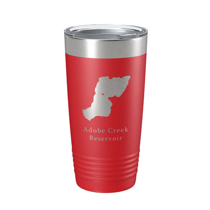 Adobe Creek Reservoir Tumbler Lake Map Travel Mug Insulated Laser Engraved Coffee Cup Colorado 20 oz-10