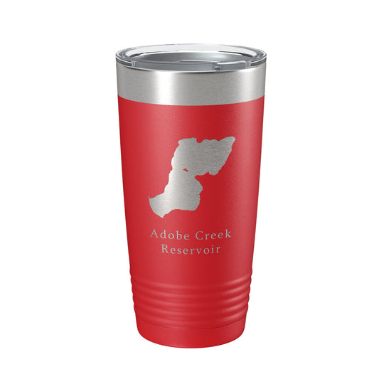 Adobe Creek Reservoir Tumbler Lake Map Travel Mug Insulated Laser Engraved Coffee Cup Colorado 20 oz-10